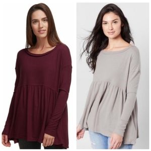 FREE PEOPLE SOFT KNIT LONG SLEEVE OVERSIZED T-SHIR